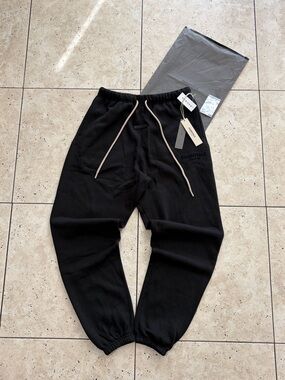 Fear Of God Essentials Jet Black Cuffed Sweatpants (SS24)